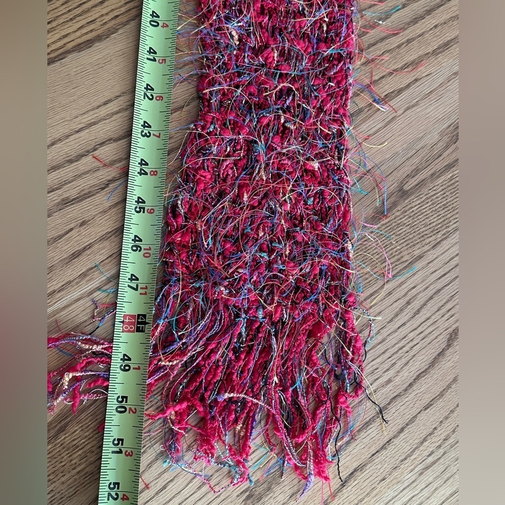 Vintage Red Gold Blue Homespun Yarn Fun Party Date Accessories Sparkly Quirky - Picture 6 of 6
